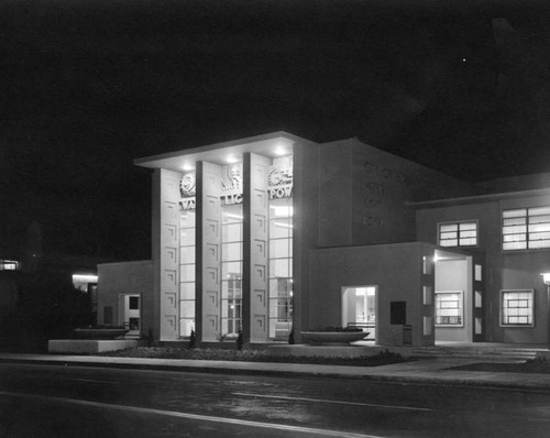 Public Services Dept. building at night