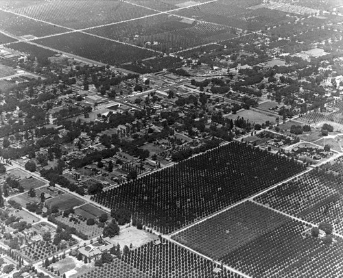 1924 Glendora, aerial view