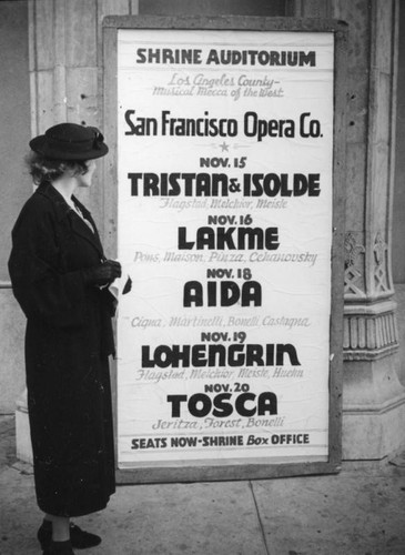 Poster for the San Francisco Opera Company at the Shrine Auditorium