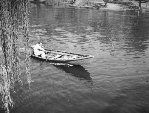 Motor boating on Malibu Lake