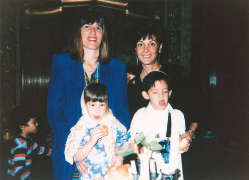 Family at Sabbath ceremony