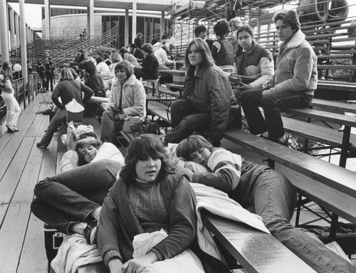 Fans waiting outside Music Center