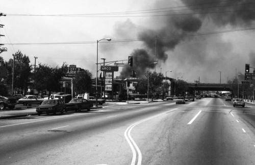 Fires burning during 1992 L.A. riots