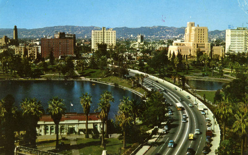 Looking west across MacArthur Park