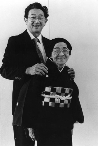 Japanese American woman and son