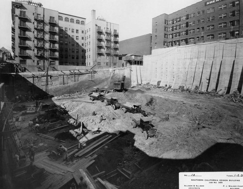 Southern California Edison Building, early construction