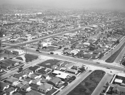 Garfield Avenue and Olympic Boulevard, East Los Angeles, looking east