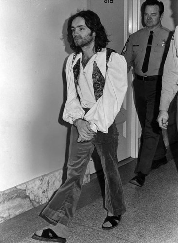 Charles Manson on his way to court