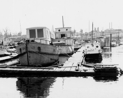 Boats anchored in the landing