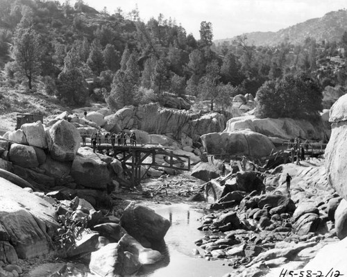 Wooden bridge collapses