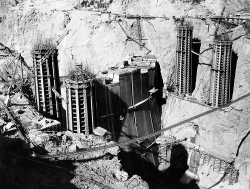 Nevada intake towers at Hoover Dam