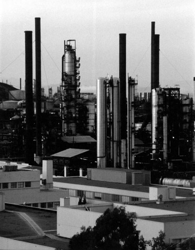 View of oil refinery