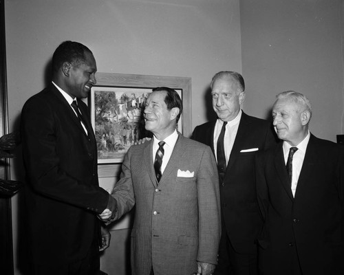 Tom Bradley and Joe E. Brown at Los Angeles City Hall