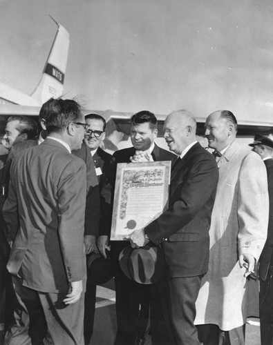 Plaque presented to Eisenhower