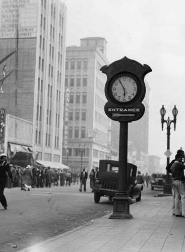 Earthquake-damaged clock