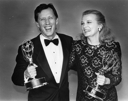 James Woods and Gena Rowlands with Emmys