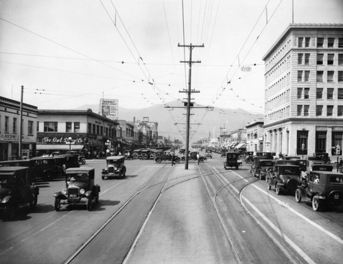 Brand and Broadway with automobiles