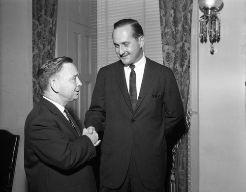 Curtis accompanies Representative Thomas Rees and House Majority Leader Carl Albert