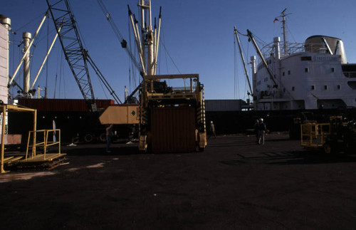 Crane, loading of ships, Port of Los Angeles, San Pedro