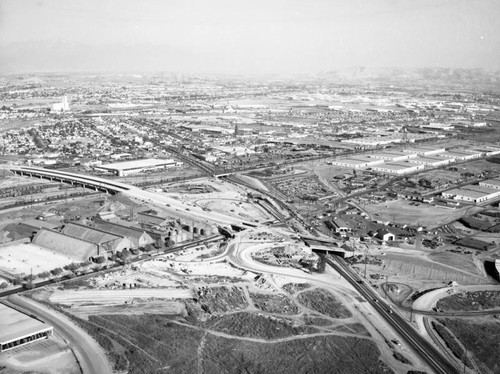 Long Beach Freeway and Atlantic Boulevard, looking east