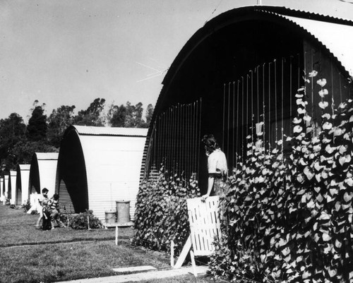 Rows of quonset sheds