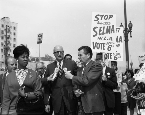 James Roosevelt attends civil rights rally
