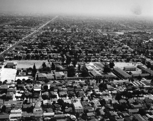 Neighborhoods, schools, and Civic Center, Huntington Park