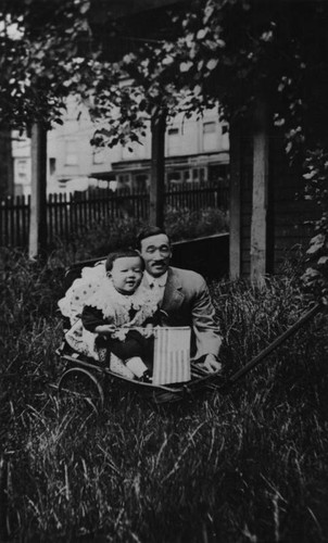 Japanese American man with child