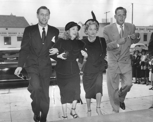 Marion Davies attends Dr. Harry W. Martin's funeral