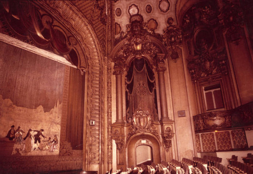 Stage curtain, Los Angeles Theatre — Calisphere