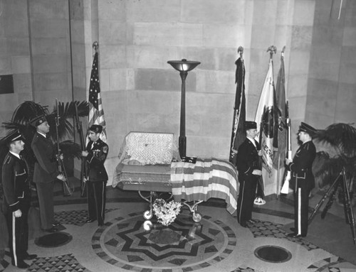 Dr. A. D. Houghton lying in state at City Hall