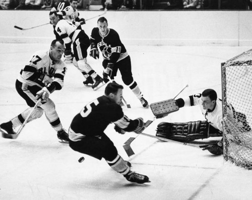 Los Angeles Blade goalie Jack Norris turns away a San Francisco Seal shot Thursday night