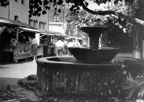 Shaded fountain on Olvera Street