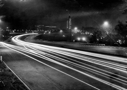 Hollywood Freeway at night