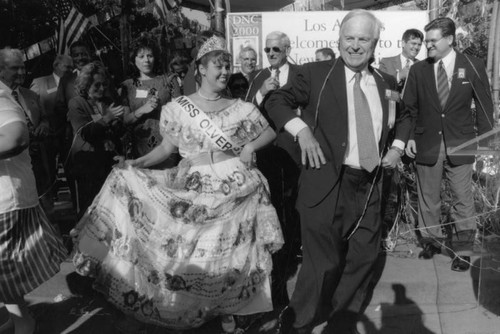 Mayor Riordan dances with Miss Olvera Street — Calisphere