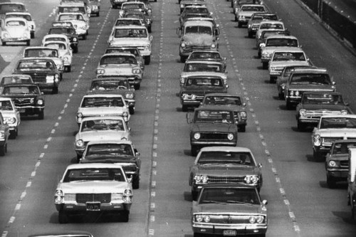 Heavy Traffic on the Santa Monica Freeway