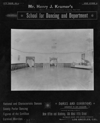 Henry J. Kramer's School for Dancing and Deportment