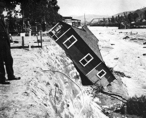 Flood destroys house