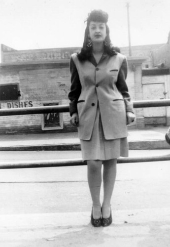 Woman wearing a zoot suit