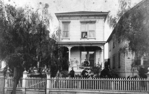 Family outside home