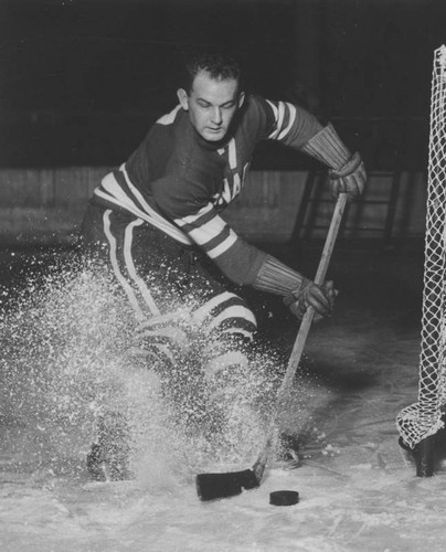 Hockey player Paul Tremblay on the ice