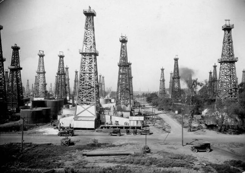 Oil wells, Santa Fe Springs