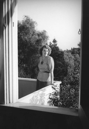 Ethel Schultheis on the balcony at home