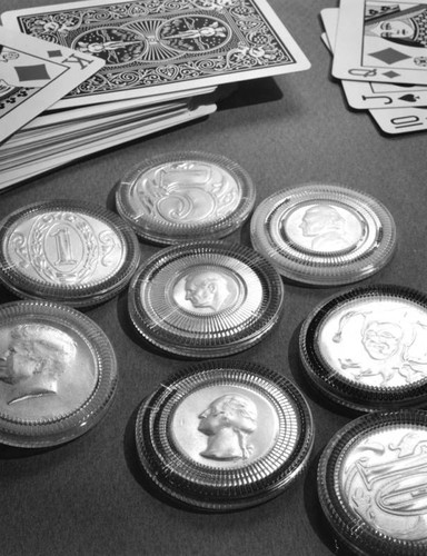 Coins used at the card tables