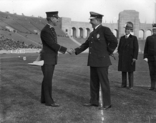 Police and fire chiefs at Coliseum