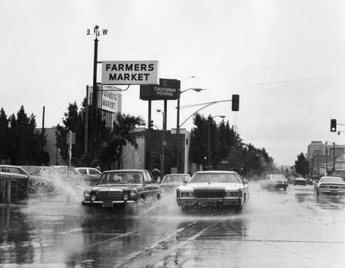 Rain-flooded street