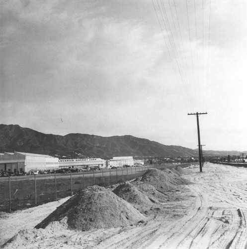 Lockheed plant in Burbank from afar, view 2