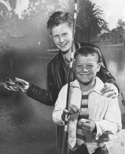 Fishing in Echo Park lake