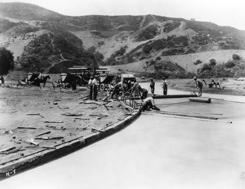 Street paving in Hollywoodland