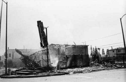 Riot-destroyed building — Calisphere